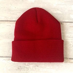 Zara Kids Maroon Wine Red Beanie Winter Hat Toddler Size Fits 1-6 Years NEW